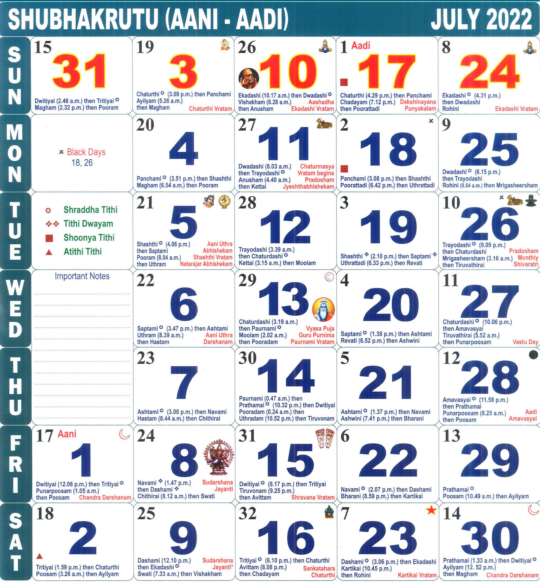 July 2022 monthly calendar